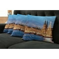 thumbnail image 2 of Ambesonne Winter Throw Pillow Cover 4 Pack, Hamburg Germany Old Town, 18", Blue Orange Brown, 2 of 6