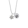 thumbnail image 2 of Delight Jewelry Silvertone Snowflake Silvertone Script Initial Disc - D - Charm Necklace, 20"+3", 2 of 4