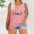 thumbnail image 2 of RKZDSR Plus Size Tank Top for Women Summer Clearance Printed Graphic Tops Casual Loose Vest V Neck Sleeveless Blouses Comfy Trendy Basic Shirts Holiday Tees Pink L, 2 of 6