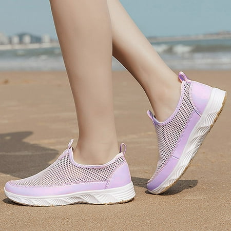 

XIAQUJ Women Sneakers Fashion Summer New Pattern Simple Solid Color Hollow Mesh Breathable Flat Bottom Comfortable Shoes Women s Fashion Sneakers Purple 7(38)