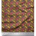 thumbnail image 1 of Soimoi Rayon Crepe Fabric Selfie Text & Stripe Decor Fabric Printed Yard 46 Inch Wide, 1 of 3