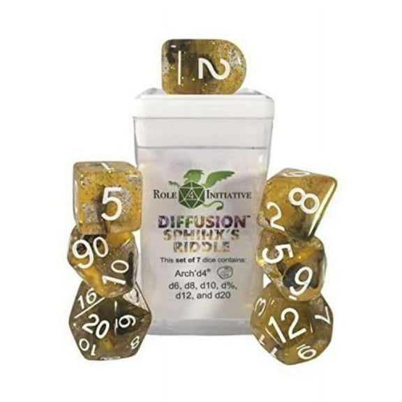 Role 4 Initiative R4I50538-7C-S Diffusion Sphinxs Riddle SPR Dice, Set of 7