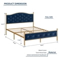 thumbnail image 5 of Yiwa Full Size Bed Frame, Platform Bed Frame with Fabric Upholstered Headboard, Easy Assembly, Blue, 5 of 6