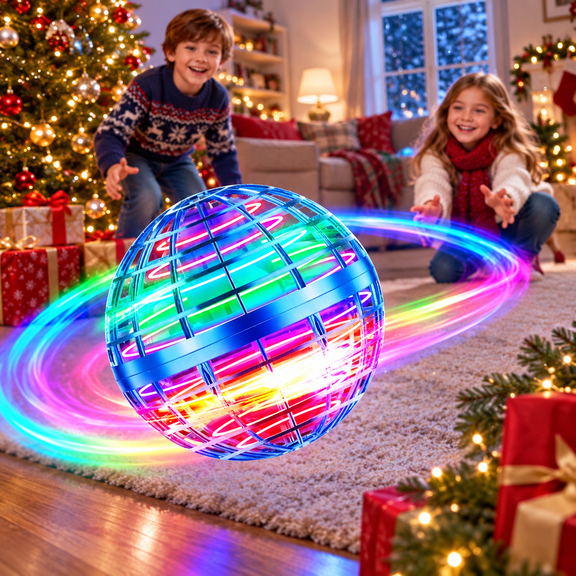 2026 Flying Orb Ball Toy, Flying Ball Ball Hand Controlled, Flying Orb Ball Toys with LED Light,Cosmic Globe Flying Spinner for 6 7 8 9 Year Old Boys Girls Adults Christmas Birthday Gifts