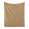 thumbnail image 1 of Beige Soft Flannel Fleece Blanket, Oriental Wave Design Contemporary Illustration of Old Royal Pattern Artwork Print, Cozy Plush for Indoor and Outdoor Use, 50" x 60", French Beige, by Ambesonne, 1 of 5