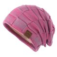 thumbnail image 2 of Opvise Women Fashion Hat Solid Color Stretch Dome No Brim Windproof Autumn Winter Thickened Plush Lining Hat Streetwear Rose Red, 2 of 8