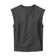 thumbnail image 4 of YUGYXL Mens Sleeveless Shirts Cotton Workout Tank Tops Cut Off Shirts Gym Muscle Loose Fit Tee Gray L, 4 of 6