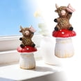 thumbnail image 2 of Resin Highland Cow Figurines 3.54 Inch, Highland Cows Decor for Farmhouse Table Kitchen Shelf, Spring Decor with Flowers, Small Animal Statues for Home Office, Gifts for Women, 2 of 6