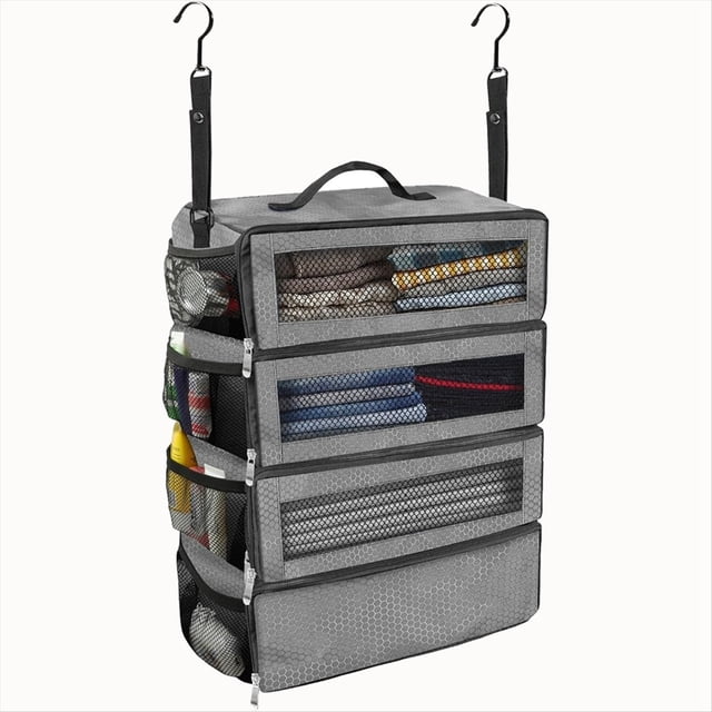 Organizadores de Ropa y Maletas Impermeables, Ideales para Viajeros y Estudiantes, Color Gris.