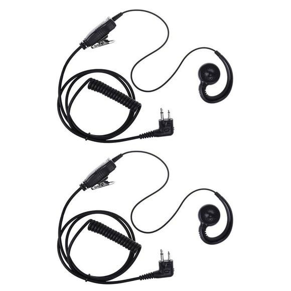 LOVEVER 2Pcs Headset Swivel Earpiece for Motorola 2 Way Radio Walkie Talkie Earphones with PTT Mic Headset