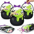 thumbnail image 2 of Uuiauoio Halloween Treat Bags 10 pcs Plastic Pumpkin Bags, Transparent Window & Handles, Candy Party Favors for Trick-or-Treat, Classroom Celebrations, Spooky Themed Events Pack, 2 of 2