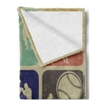 thumbnail image 2 of Sports Soft Flannel Fleece Blanket, Assorted Sports Banners Vintage Grunge Effect Tennis Soccer Bowling Sports Pub Theme, Cozy Plush for Indoor and Outdoor Use, 50" x 60", Multicolor, by Ambesonne, 2 of 5