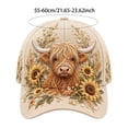 thumbnail image 4 of 3D Highland Cow Embroidery Cap, Cute Print Baseball Cap, Adjustable Farmhouse Baseball Hat, Rustic Country Hat Gift for Women and Men, 4 of 6