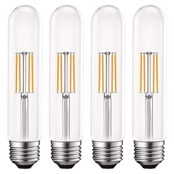 Luxrite Vintage T9 LED Tube Light Bulbs 60W Equivalent, 2700K Warm White, 550 Lumens, Dimmable, 5W, E26 Base (4 Pack)