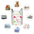 thumbnail image 4 of Hello Kitty(174)Laundry Hamper Large Laundry Basket,38/62L Circular Hamper Dirty Clothes Handles Basket for Kids Room,Home Organizer,Nursery Storage,Baby Hamper,Waterproof Portable Foldable-S, 4 of 5