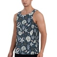 thumbnail image 2 of KLL Sea Shells 1 Print Men's Muscle Gym Workout Stringer Tank Tops Bodybuilding Fitness T-Shirts Tank Tops Men-X-Large, 2 of 7