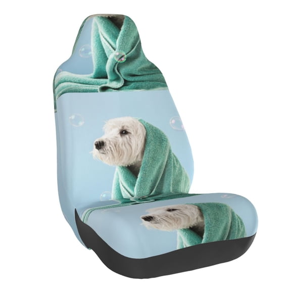 Vsdgher Dog Wrapped in Towel for Automotive Seat Covers for Cars Trucks and SUVs, Universal Fit Anti-Slip Bucket Seat Protector for Cars,Vehicle Seat Protector for Front Seats