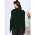 thumbnail image 3 of DARING DIVA Women's Long Sleeve Velvet Blazer with Notch Lapel M Dark Green, 3 of 6