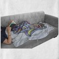 thumbnail image 6 of Hamsa Soft Flannel Fleece Throw Blanket, Spring Nature Inspired Design Positive Doodle Lily Bloom Print, Cozy Plush for Indoor and Outdoor Use, 60" x 80", Blue Pink Green, by Ambesonne, 6 of 6