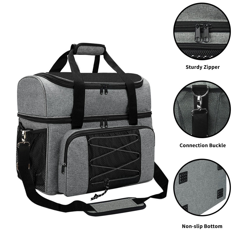 Bowling Bag for 2 Balls Portable Bowling Tote Bag with Padded Ball Holder for Double Ball and Pair of Bowling Shoes up to Mens 16 Walmart