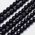 thumbnail image 3 of Faceted Round Natural Black Tourmaline Bead Strands Grade AB+ 8mm Hole: 1mm 52pcs/strand 15.5 inch, 3 of 3