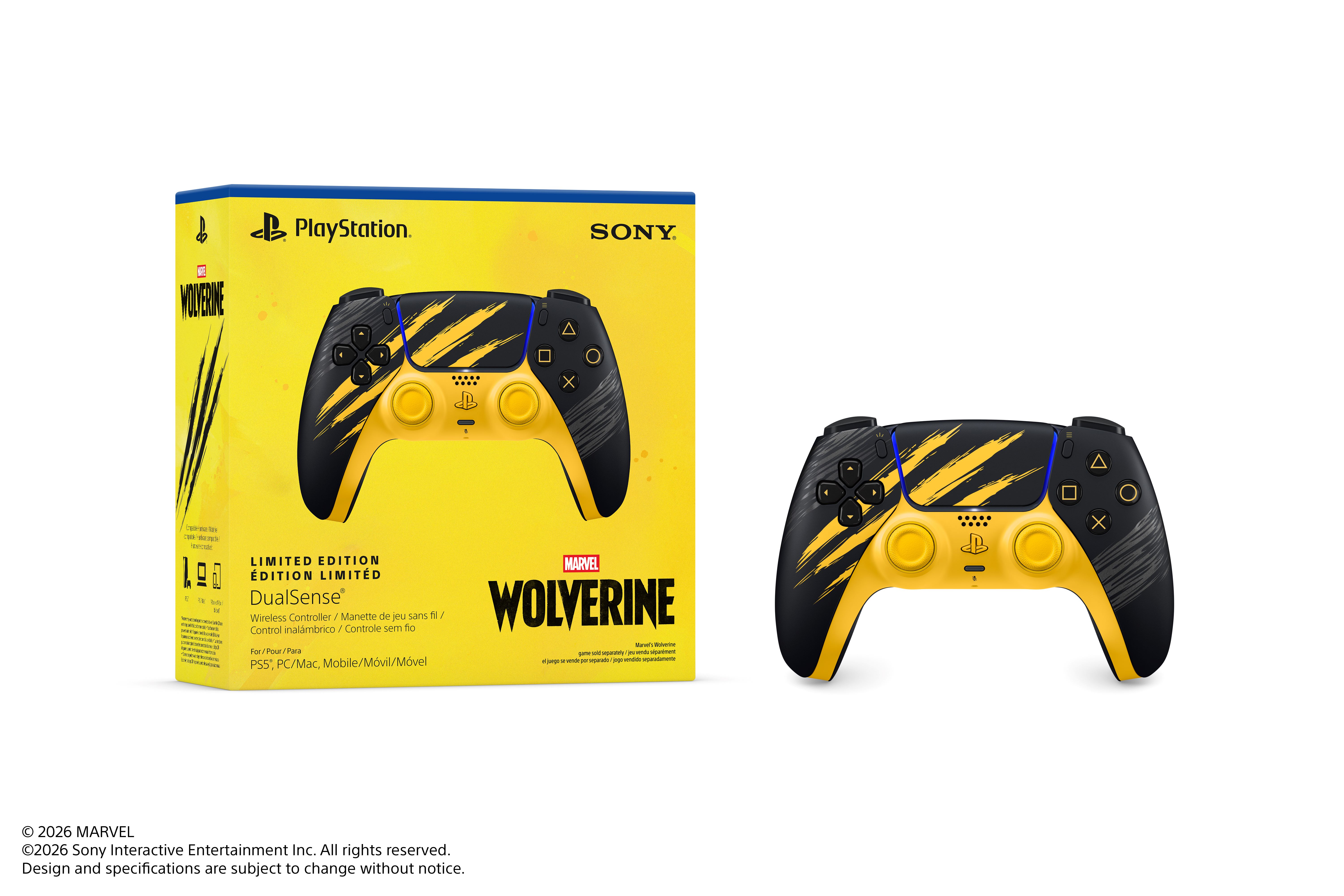 PlayStation DualSense Wolverine Battle Yellow Limited Edition photo 5