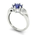 thumbnail image 2 of Clara Pucci 14K White Gold 1.72ct Tanzanite Three-Stone Ring for Women, 2 of 8
