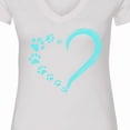 thumbnail image 4 of Inktastic Paw Print Heart Women's V-Neck T-Shirt, 4 of 5