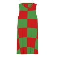 thumbnail image 3 of Red and Green pattern Spring Summer Dresses for Women Fashion T-shirt Dress Casual Sleeveless Loose Sundress with Pockets, 3 of 5