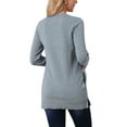 thumbnail image 3 of INSPIRE CHIC Women's Fall Winter Sweater V Neck Long Sleeve Oversized Sweater with Pockets Loose Chunky Tunic Pullover Top XL Grey, 3 of 6