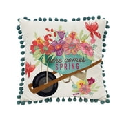The Pioneer Woman 16.00" x 4.00" Country The Pioneer Woman Floral All Occasion Polyester Throw Pillow