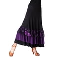 thumbnail image 1 of Falda larga de baile de salón Flamenco con Lentejuelas Sunnimix Negro y morado Vestido de baile latino, 1 of 4