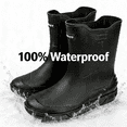 thumbnail image 4 of LIXI Rain Boots for Men, Anti-Slip Waterproof Shoes, Mid Height Rubber Mud Boots for Outdoor Garden & Fishing & Boating, Black, 4 of 10