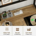 thumbnail image 6 of 23" Wide Fluted Night Stand with Charging Station, 3 Drawers Large End Table w/Metal Handle, Natural Nightstand Bedside Table,Wood Dresser with Light for Bedroom, Closet, 6 of 6