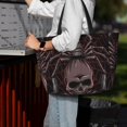 thumbnail image 4 of Wukai Spider with Skull Print Zipper Bag,large Beach Tote Bag,Waterproof Sandproof Bag,Grocery and Picnic Tote Travel Bag, 4 of 5