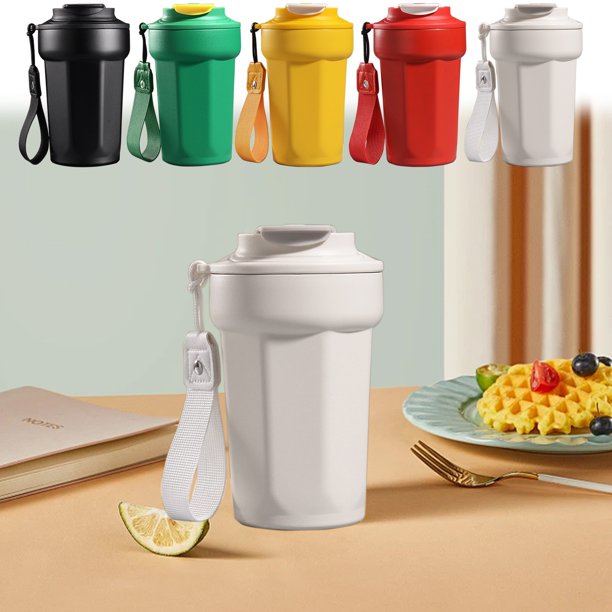 Taza de café aislante Octagon - taza de viaje de acero inoxidable de 16oz con tapa, acero inoxidable 316, base impermeable y antideslizante, uso para coche y oficina