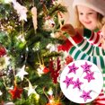 thumbnail image 4 of Toystoory Pack de 6 árbol de Navidad estrellas de plástico Patio Año Nuevo fiesta de cumpleaños adorno colgante accesorio rosa rojo Type3 NO3, 4 of 6