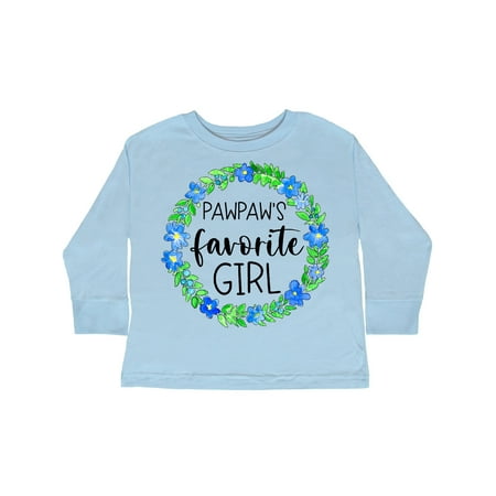 

Inktastic Pawpaw s Favorite Girl Blue Flower Wreath Gift Toddler Toddler Girl Long Sleeve T-Shirt