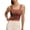 Brown, variant on Tank Tops for Women Square Neck Sleeveless Quick Dry Running Tees Summer Stretchy Athletic Tops with Built in Bra