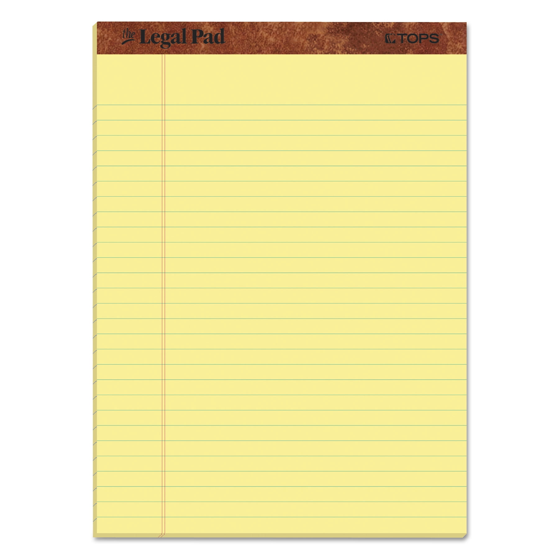 "The Legal Pad" Ruled Perforated Pads, Wide/legal Rule, 50 Canary-Yellow 8.5 X 11.75 Sheets, Dozen