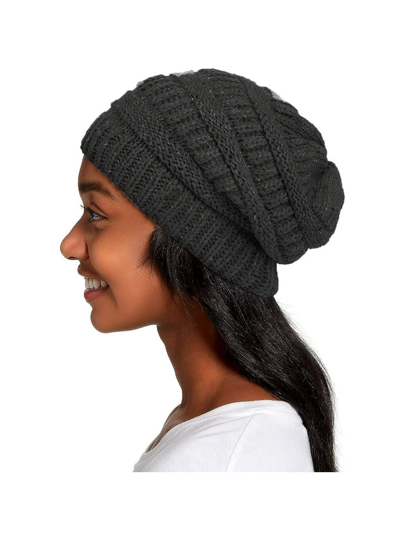 Alexander Winter Cute Knit Beanie Hat for Girls Lined Skull Cap, Black - Walmart.com