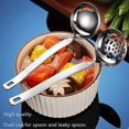 thumbnail image 3 of Cucharón de sopa de metal SUS304 Cucharones de acero inoxidable Cuchara y colador ranurado Juego de cuchara Cucharón de sopa pequeño con agujeros Cucharones coladores para servir ollas calientes o re, 3 of 5