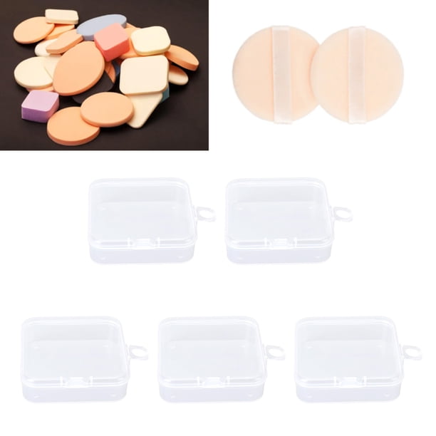 Caja para soplos de maquillaje NikouMX Estuche para joyas de plástico transparente 5 piezas