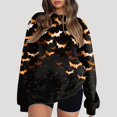 thumbnail image 2 of Towmus Halloween Sweatshirt for Women Casual Long Sleeve Crewneck Pullover Tops Funny Graphic Pumpkin Cute Print Blouses, 2 of 4