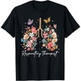 thumbnail image 2 of 100% Cotton Unisex Respiratory Therapist Therapy Lung Happy Easter Day Floral T-Shirt, 2 of 5