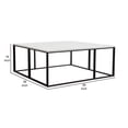thumbnail image 5 of Benjara Lify Cocktail Coffee Table-Modern 39" Square White Marble Top-Black Base, 5 of 5