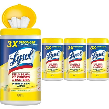 lysol disinfecting wipes lemon lime blossom 320ct 4x80ct