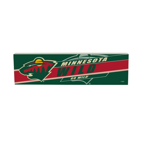 Minnesota Wild 5" x 18" Shadow Logo Wood Mantle Sign