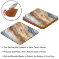 thumbnail image 4 of HemaKayy Set of 6 Decorative Coasters for Drinks, Waterproof Leather Drink Coaster with Double Side Non-Slip Surface for Cup Kitchen Home Housewarming Gift, Square 4" - Abstract Marble Texture, 4 of 7