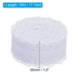 thumbnail image 2 of Uxcell 1.2 Inch Wide 25 Yards Lace Trim Ribbon Sewing Lace Roll Gift Package Pattern Wrapping White 2 Pack, 2 of 6